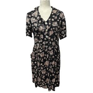 Vtg 90s Y2k Womens Dress Sz M Floral Romantic Cottagecore Whimsygoth Fairy Twee